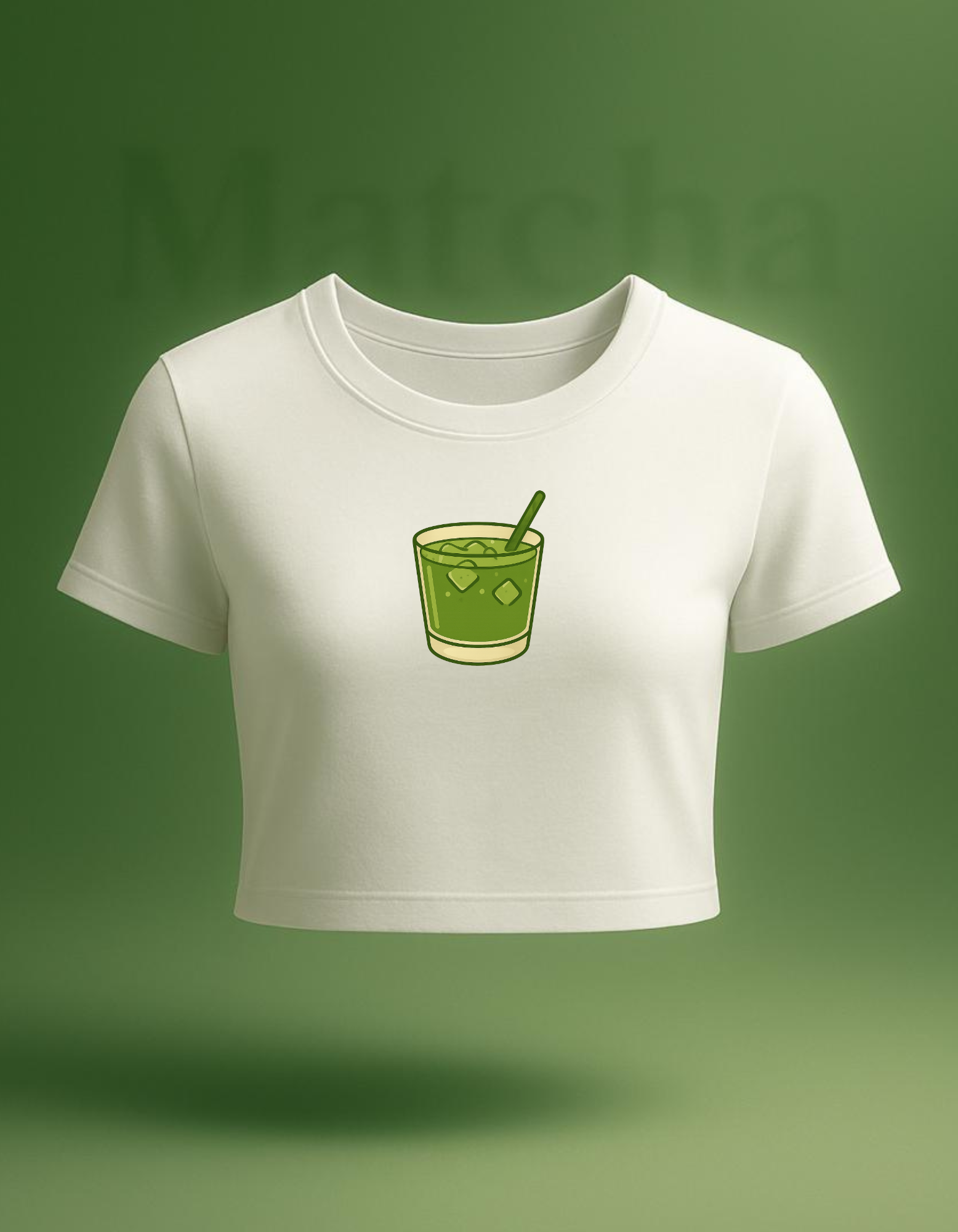 Matcha Vibes – Minimal Crop T-Shirt