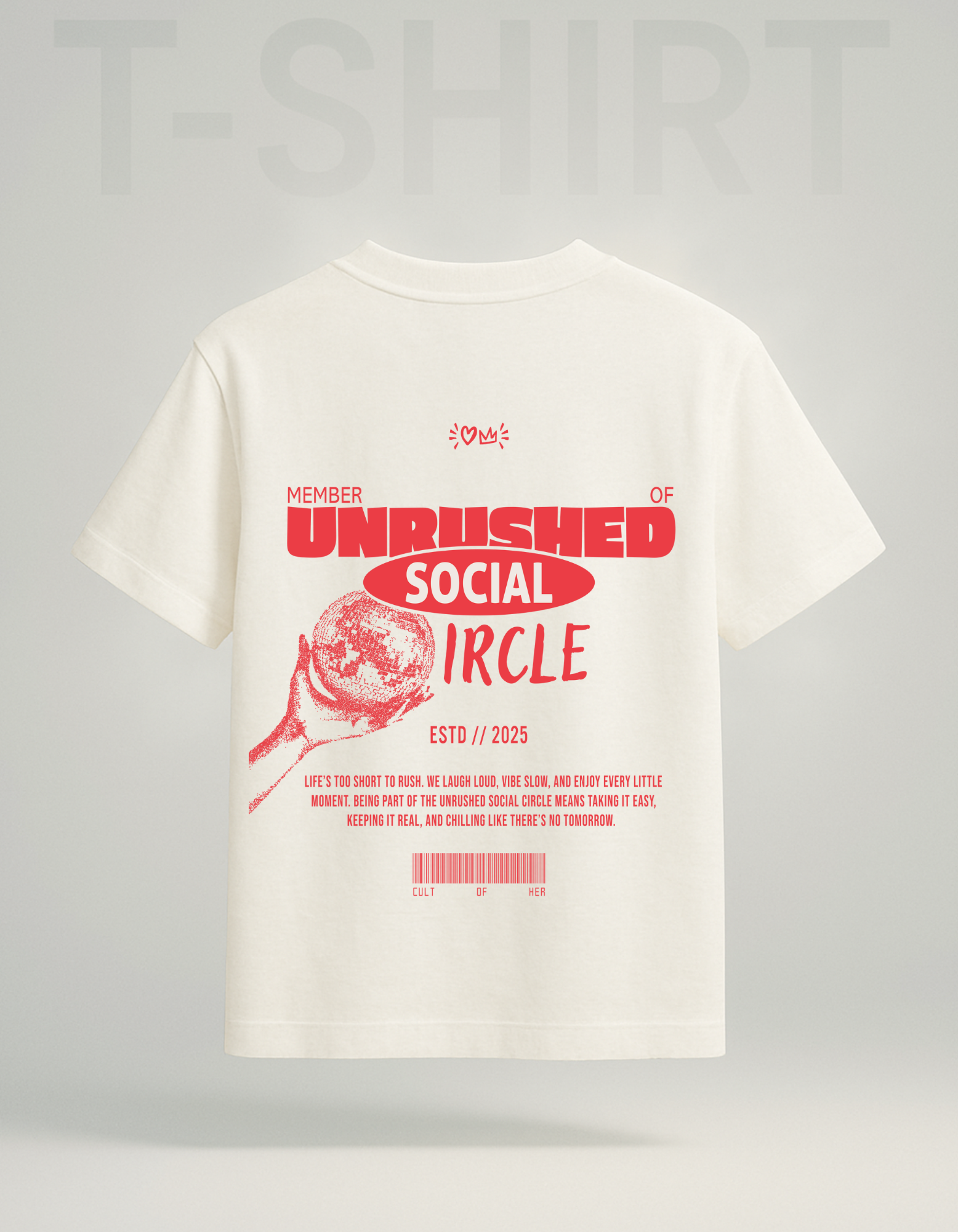 "UNRUSHED SOCIAL CIRCLE" Oversized Graphic Tee